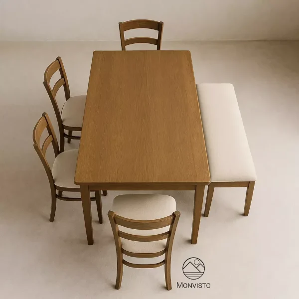 ست میز و صندلی چوبی ناهار خوری 6 نفره مدل سِرا (Sera) - تصویر 3