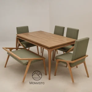 ست میز و صندلی چوبی ناهار خوری 6 نفره مدل مونته (Monte)