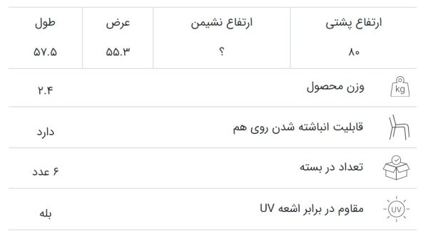 صندلی پلاستیکی مدل سولارا (Solara) - تصویر 8