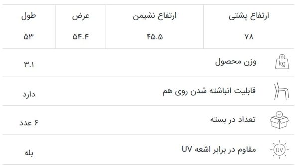 صندلی پلاستیکی مدل ملینا نگینی (Melina) - تصویر 10