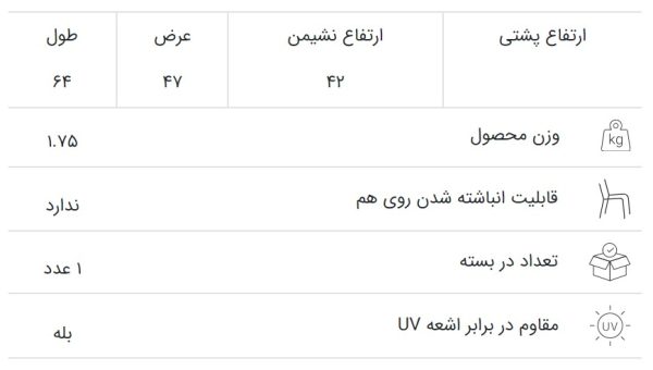 میز عسلی پلاستیکی 4 نفره مدل پالما (Palma) - تصویر 13