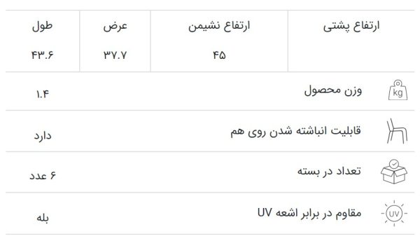 چهارپایه پلاستیکی حصیری مدل پایه دار متوسط - تصویر 13