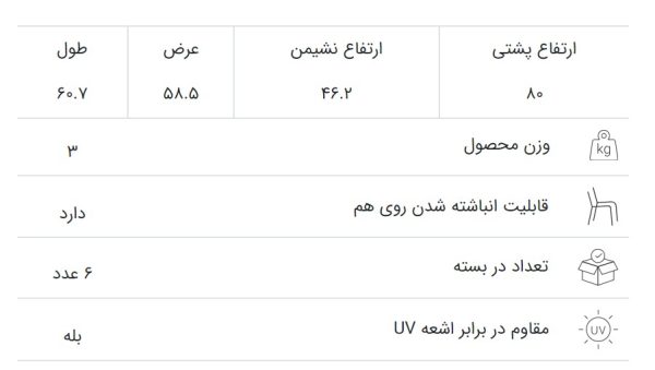 صندلی پلاستیکی مدل جاسمین (Jasmine) - تصویر 24